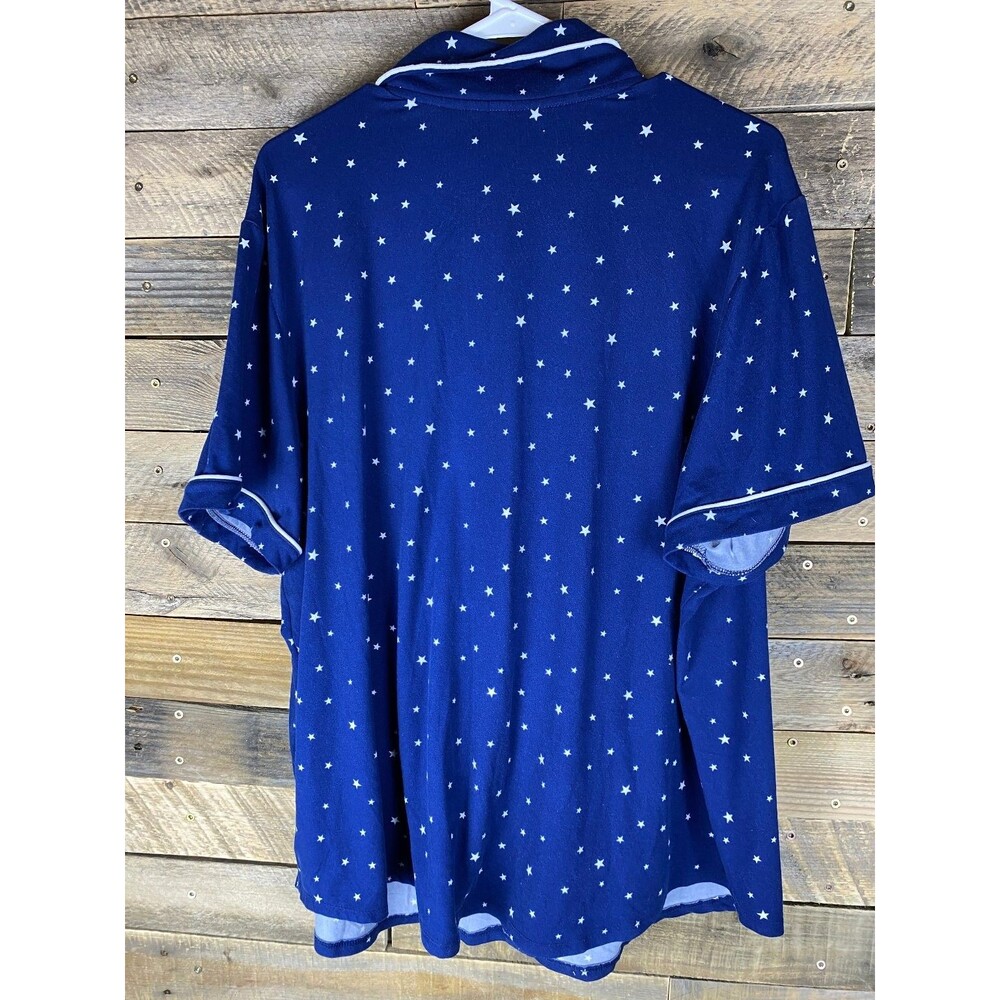 Joyspun Women's Plus Sz 3X Sleepwear Set Navy Blue Star Print Polyester - Picture 8 of 16